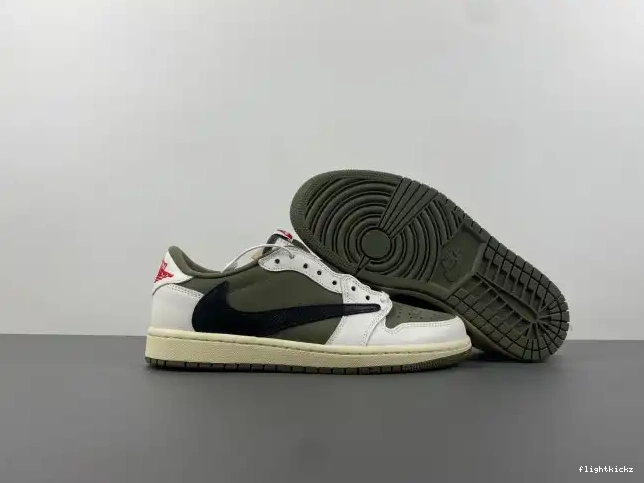 MEDIUM LOW AIR OG 1 X TRAVIS SCOTT OLIVE JORDAN DM7866-200 0628